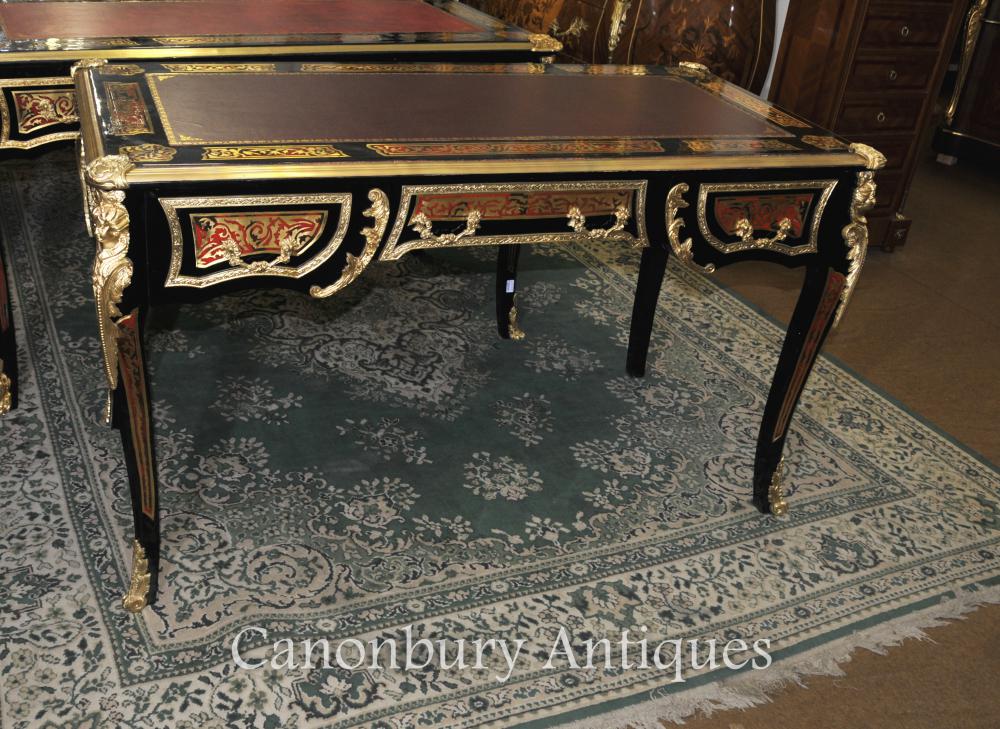 Boulle Desk Writing Table Buhl Inlay French Bureau Plat